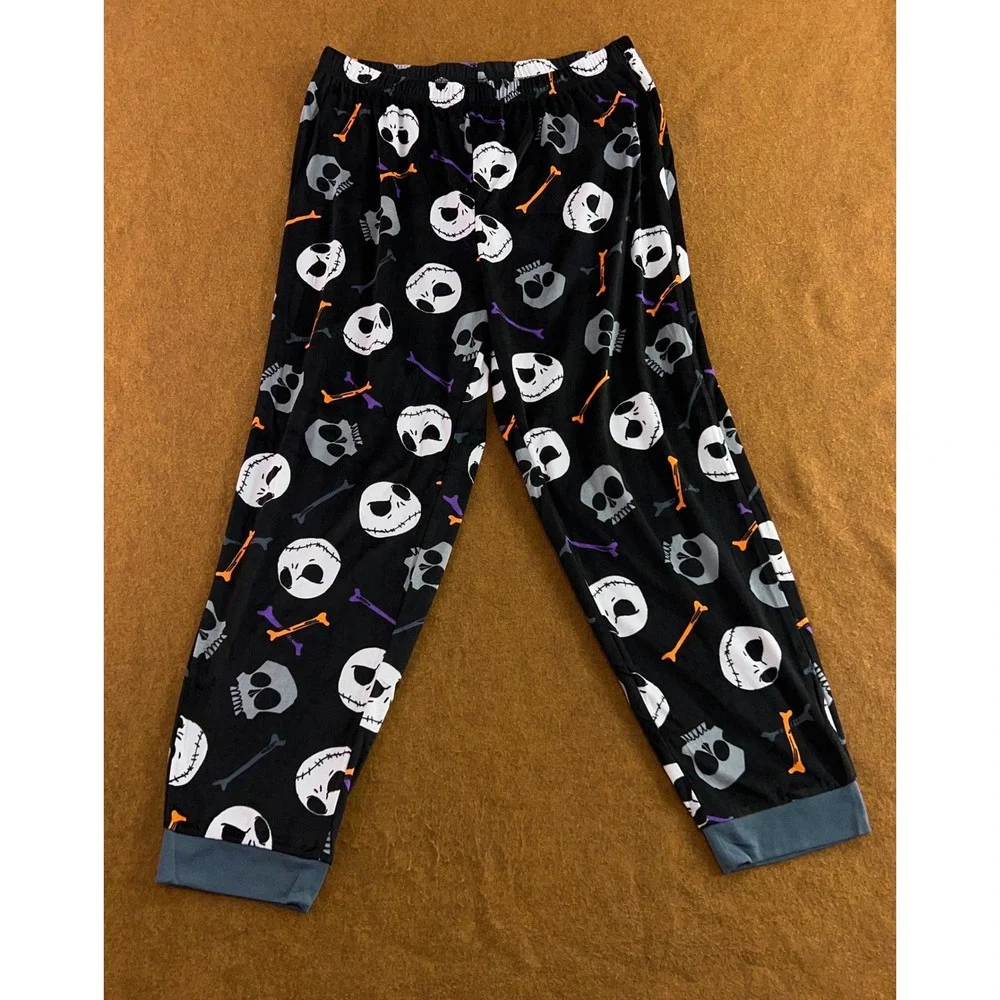 Disney Mens Large Black Jack Skellington Nightmare Before Christmas Pajama Pants